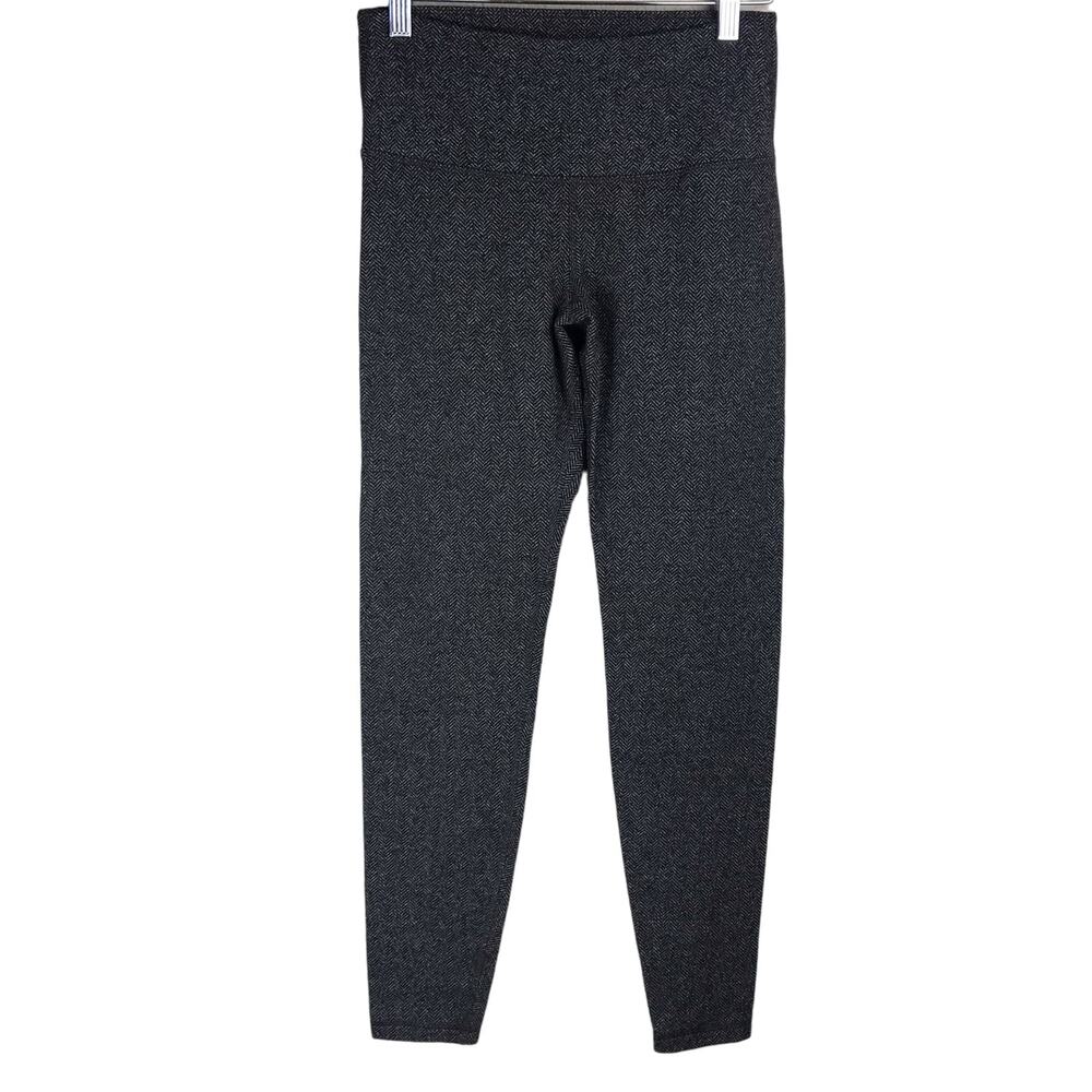 Old Navy Active Women's Stretch Leggings Black/Gray Herringbone Pull On Size S